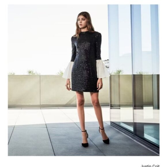 Rachel Zoe Wes Sequin Dress in Black Size 12 - Picture 2 of 11